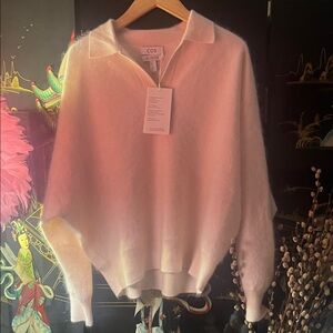 COS Women's Soft Pink V-Neck Sweater